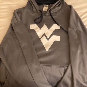 Grey and white WV hoodie. Russell brand. Size 2XL